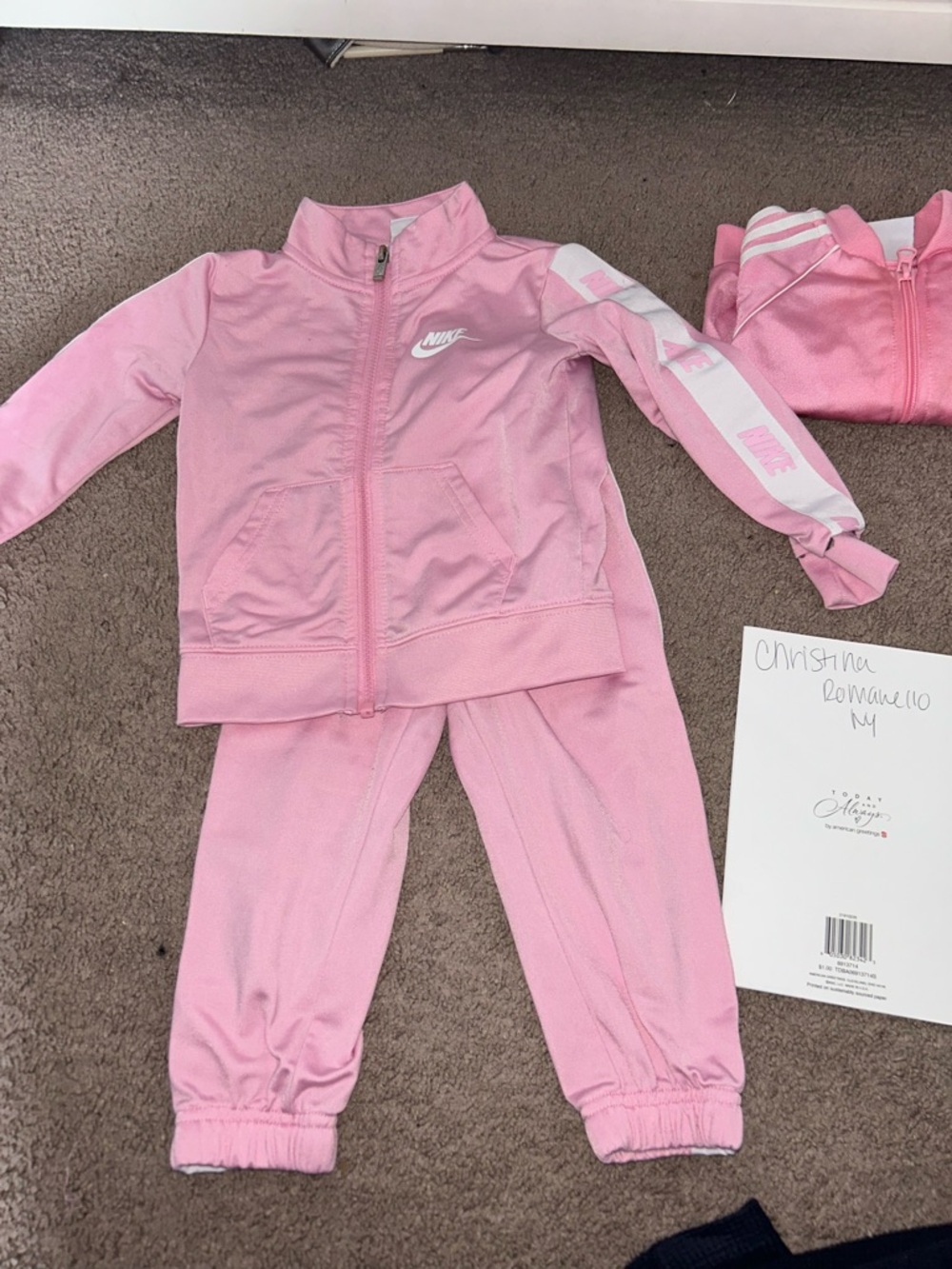 Nike Pink Girls' Zip Jacket with White Logo